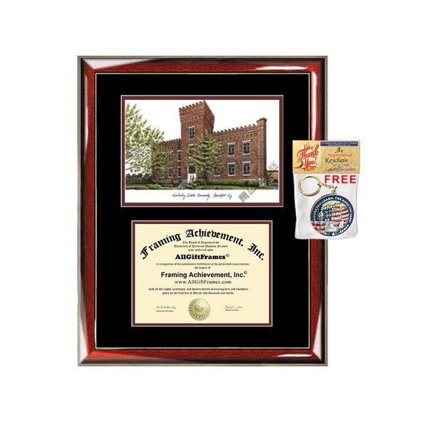 Kentucky State University diploma frames KSU lithograph frame campus image sketch framing graduation degree gift college plaque certificate