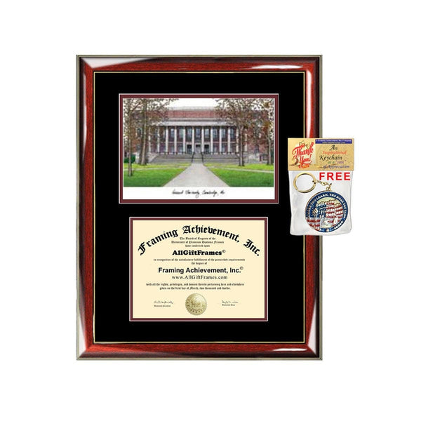 Harvard diploma frames lithograph Harvard University degree frame campus image certificate framing graduation gift college plaque graduate