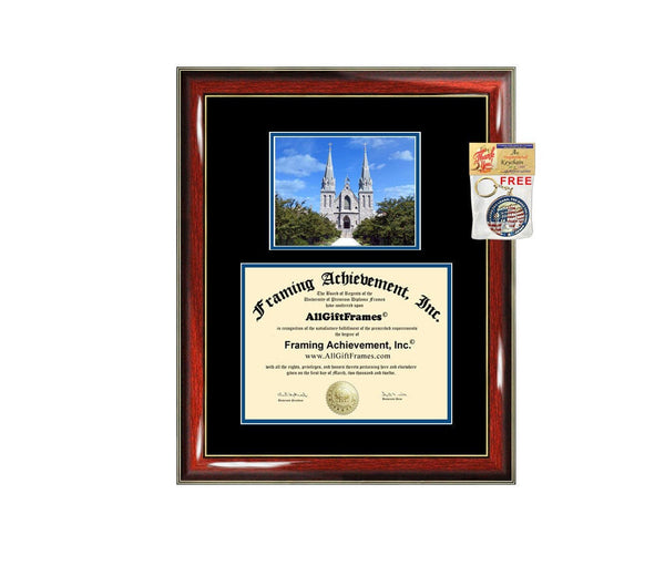 Villanova University diploma frame framing graduation degree plaque graduation document picture frame campus photo certificate