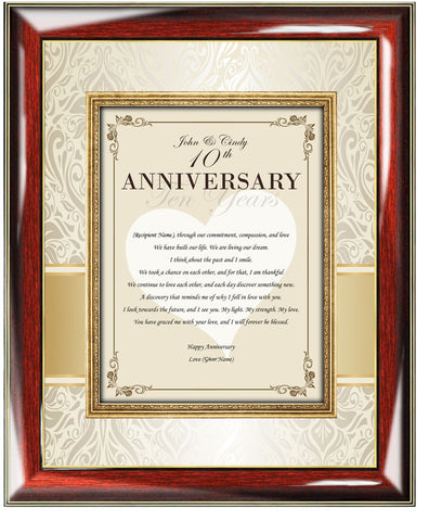 Anniversary Poem Frame