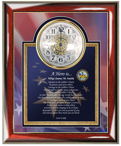United States Army Photo Frame Clock Military Gift