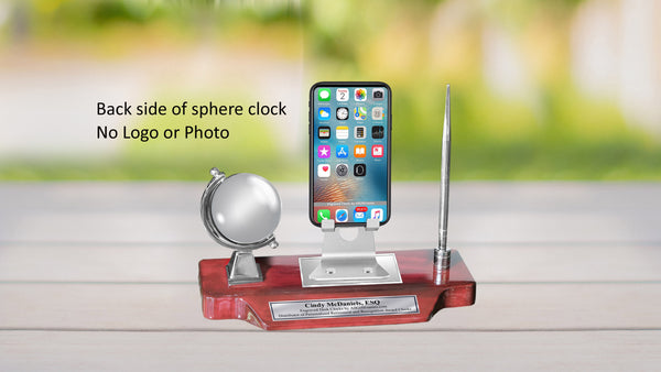 Personalize Name Clock Nameplate Cell Phone Stand Holder Display Holder Desk Pen Engraved Plate Executive Desk Graduation Gift Globe Card