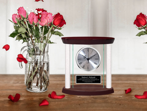 Personalized Clocks Home Office Gift Corporate Employee Engravable Custom Glass Wood Diamond Luxury Executive Engraved Congratulations Thanks