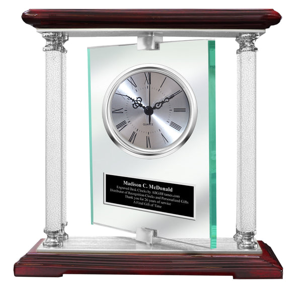 Engraved Gifts Presents for Her Him Engravable Diamond Desk Clock Engraving Personalized Going Away Birthday Promotion Years Service Award