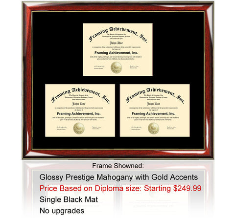 Triple certificate frame