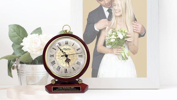 Engraved Tabletop Large Fireplace Mantel Clock Table Custom Shelf Retirement Gift Modern Service Personalize Promotion Anniversary Retirement