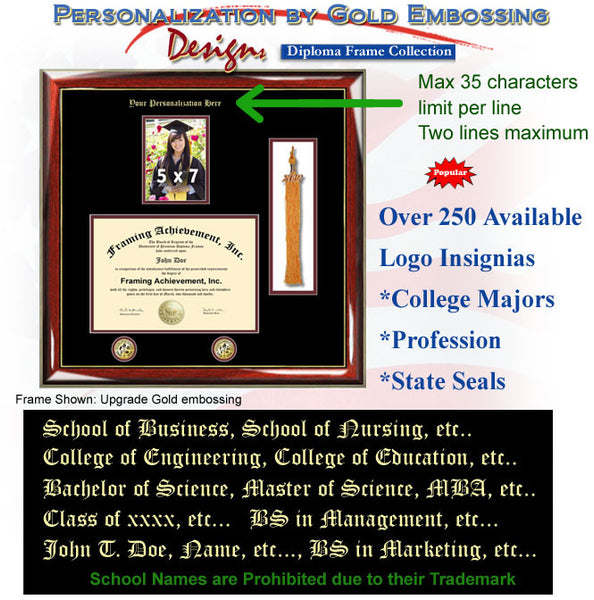 embossed degree frame