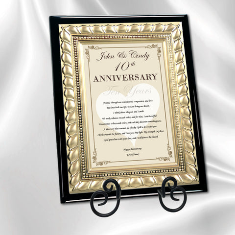 anniversary gift plaque