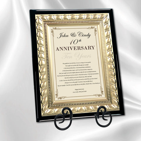 anniversary parents poem plaque