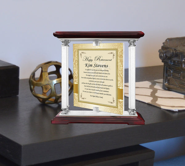 Personalized Desk Retirement Plaque Diamond Post Swivel Metal Custom Luxury Gift Meaningful Best Ideas Woman Man Coworker Engrave Present