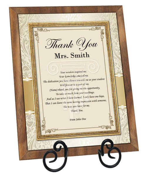 thank you teacher gift plaque
