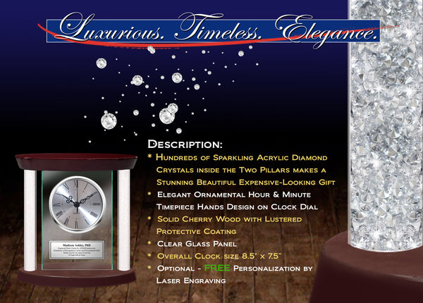 Personalized Romantic Gift Boyfriend Girlfriend Love Wife Husband Desk Engraved Clock Retirement Present Employee Years Month Service Award