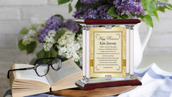 Personalized Desk Retirement Plaque Diamond Post Swivel Metal Custom Luxury Gift Meaningful Best Ideas Woman Man Coworker Engrave Present