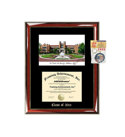 Florida State University FSU Graduation Custom Frame Emboss Lithograph Diploma Degree Framing Embossed Bachelor MBA Master PHD Certificate Framing