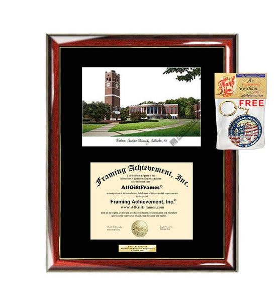 Western Carolina University Diploma Frame WCU Lithograph Degree Framing Certificate Holder Certificate Case Frames Plaque Graduation Gift