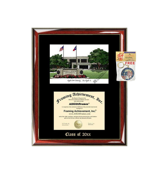 Angelo State University Graduation Custom Frame Emboss Lithograph Diploma Degree Framing Embossed Bachelor MBA Master PHD Certificate Framing