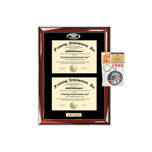 AllGiftFrames Double Diploma Frame Elmhurst College Dual Degree Holder Engraving Degree Framing Two Certificate Holder Graduation Gift Bachelor Master MBA
