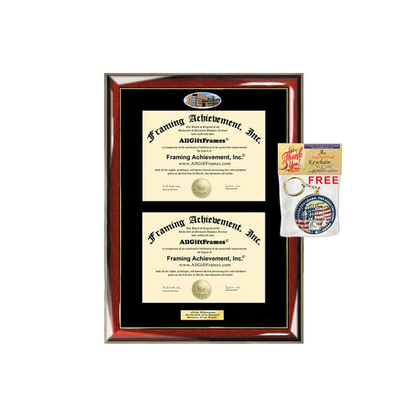 Double Diploma Frame New Jersey Institute of Technology NJIT Dual Degree Holder Engraving Framing Two Certificate Holder Graduation Gift Bachelor Master MBA