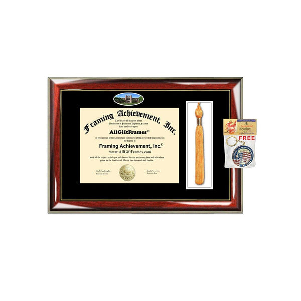 University of Oklahoma Diploma Frame Tassel Holder Box School Campus Photo Double Plaque Framing Degree Graduation Gift Bachelor Master MBA Doctorate PHD Certificate Holder Case
