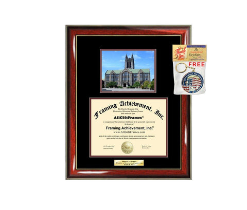 Diploma Frame Boston College Campus Photo BC Graduation Graduation Gift Idea Engraved Picture Frames Engraving Large Personalized Document Cheap Graduate Graduate Degree