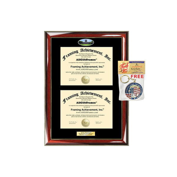 AllGiftFrames Double Diploma Frame Fordham University Dual Degree Holder Engraving Degree Framing Two Certificate Holder Graduation Gift Bachelor Master MBA