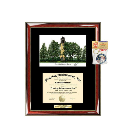 AllGiftFrames Iowa State University ISU Diploma Frame Lithograph Degree Graduation Framing Black Matted Engraved Custom University Graduate Gift Holder Case