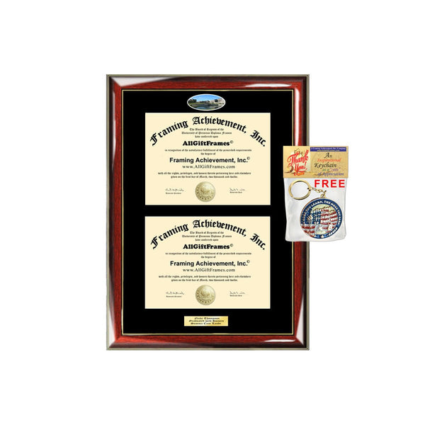 Double Diploma Frame Northern Kentucky University NKU Dual Degree Holder Engraving Framing Two Certificate Holder Graduation Gift Bachelor Master MBA