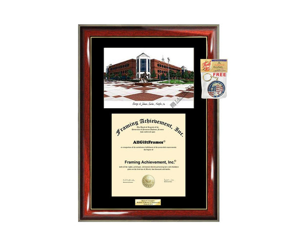 AllGiftFrames George Mason University GMU Diploma Frame Lithograph Degree Graduation Framing Black Matted Engraved Custom University Graduate Gift Holder Case