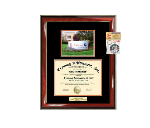 Diploma Frame Salem State University SSU Graduation Gift Idea Engraved Picture Frames Engraving Degree Cheap Graduate Bachelor Masters MBA PHD Doctorate School