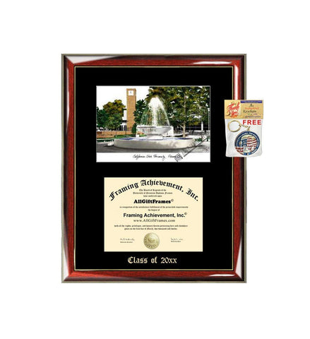 California State University Fresno Graduation Custom Frame Emboss Lithograph Diploma Degree Framing Embossed Bachelor MBA Master PHD Certificate Framing