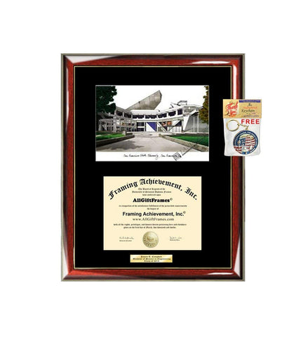 San Francisco State University Diploma Frame Lithograph SFSU Degree Framing College Certificate Graduation Gift Plaque Black Matted University Diploma Frames