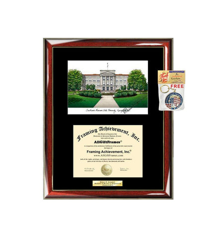 AllGiftFrames Southwest Missouri State University Diploma Frame Lithograph Degree Graduation Framing Black Matted Engraved Custom University Graduate Gift Holder Case
