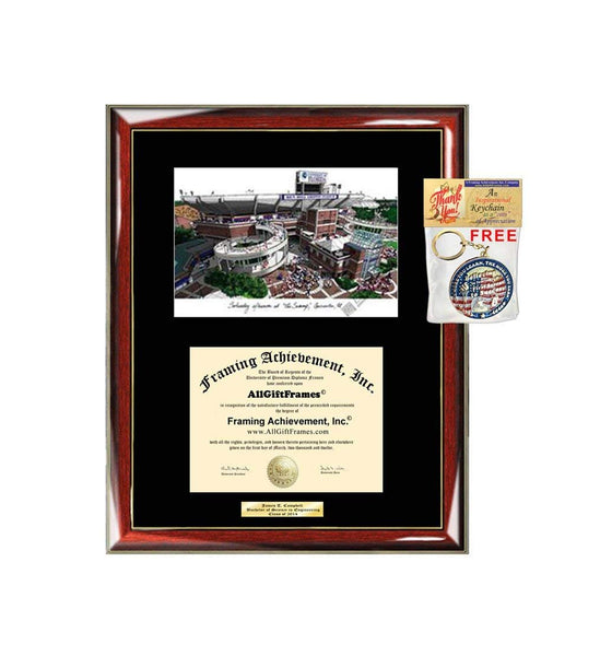 University of Florida Swamp Diploma Frame Lithograph Graduation Gift UF Degree Framing Certificate Graduate Holder Case Black Matted