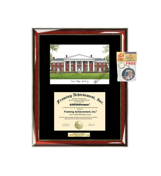 AllGiftFrames Centre College Diploma Frame Lithograph Degree Graduation Framing Black Matted Engraved Custom University Graduate Gift Holder Case