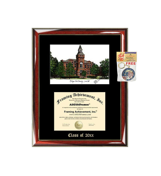 Michigan State University MSU Linton Hall Graduation Custom Frame Emboss Lithograph Diploma Degree Framing Embossed Bachelor MBA Master PHD Certificate Framing