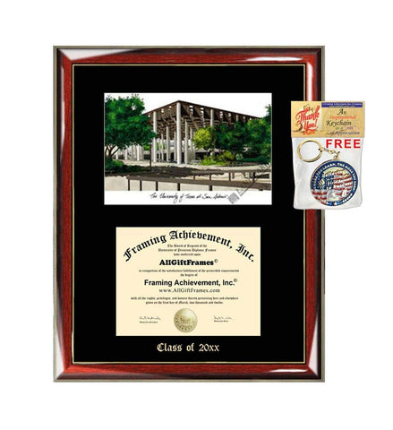 University of Texas San Antonio Diploma Frame Emboss Lithograph UTSA Degree Framing Graduation Certificate Holder Graduate Gift Black Matted University Diploma Frame
