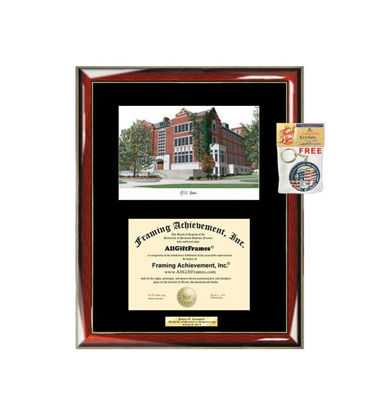 Michigan State University Student Union MSU Diploma Frame Lithograph Degree Graduation Framing Black Matted Engraved Custom University Graduate Gift Holder Case