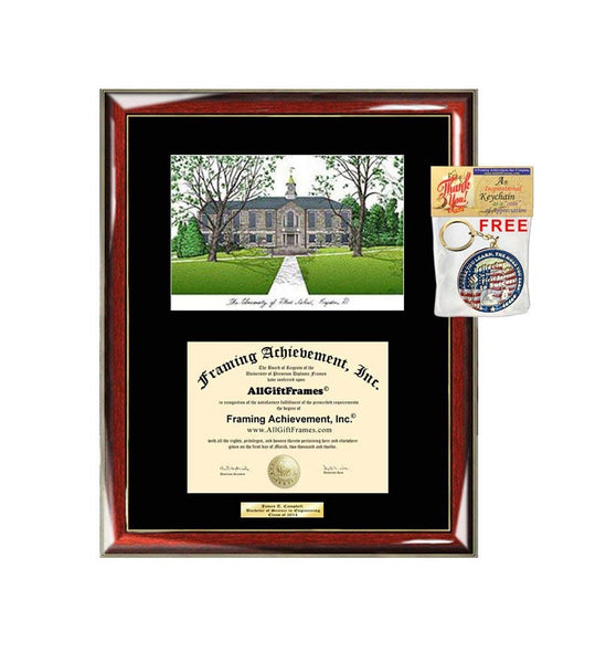University of Rhode Island Diploma Frame Lithograph URI Graduation Degree Framing Graduate Plaque Gift Diploma Frames