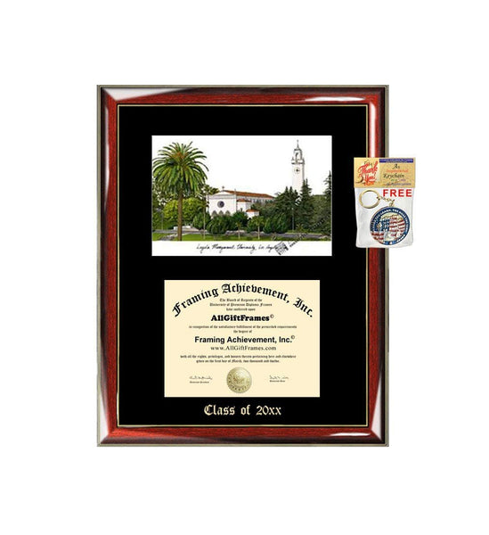 Loyola Marymount University LMU Graduation Custom Frame Emboss Lithograph Diploma Degree Framing Embossed Bachelor MBA Master PHD Certificate Framing