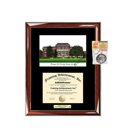 Mississippi State University MSU Diploma Frame Lithograph Degree Graduation Framing Black Matted Engraved Custom University Graduate Gift Holder Case
