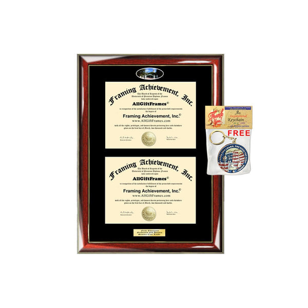 Double Diploma Frame University of California Berkeley UCB Dual Degree Holder Idea Cal Engraved Picture Frames Engraving Framing Two Certificate Holder Graduation Gift Bachelor Master MBA