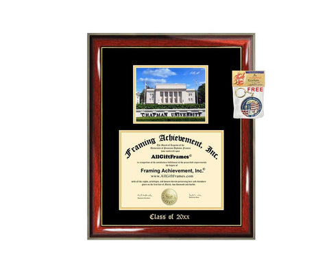 Diploma Frame Big Chapman University Campus Photo Graduation Gift Case Embossed Picture Frames Engraving Bachelor Master MBA PHD Personalized Degree