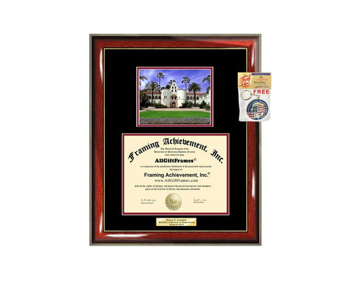 Diploma Frame SDSU San Diego State University Campus Photo Graduation Graduation Gift Idea Engraved Picture Frames Engraving Large Personalized Document Cheap Graduate Graduate Degree
