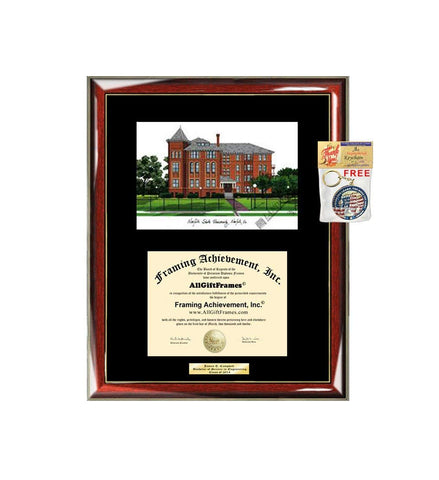 Norfolk State University Diploma Frame Lithograph NSU Degree Framing Graduation Glossy Prestige Mahogany with Gold Accents Single Black Matted University Diploma Frame