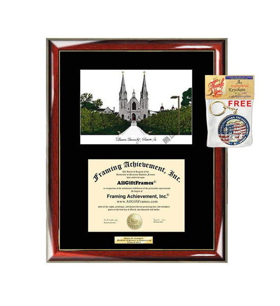 Villanova University Diploma Frame Lithograph Degree Framing Graduation Gift Plaque Certificate Holder Case Graduate Diploma Frame