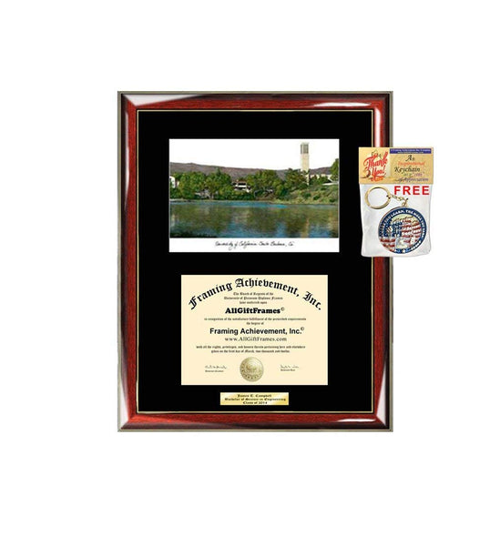 University of California Santa Barbara Diploma Frame Lithograph UCSB Graduation Degree Framing College Plaque Certificate Graduate Gift Black Matted Frames