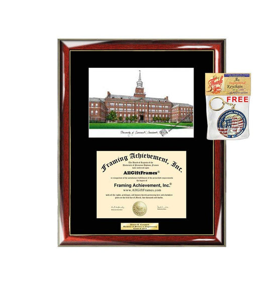 AllGiftFrames University of Cincinnati Diploma Frame Lithograph Degree Graduation Framing Black Matted Engraved Custom University Graduate Gift Holder Case