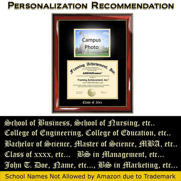 Diploma Frame Big Clark University Campus Photo Graduation Gift Case Embossed Picture Frames Engraving Certificate Personalized Degree