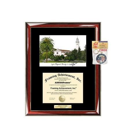 AllGiftFrames Loyola Marymount University LMU Diploma Frame Lithograph Degree Graduation Framing Black Matted Engraved Custom University Graduate Gift Holder Case