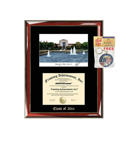 University of Houston Diploma Frame Emboss Lithograph Graduation Degree Framing Certificate UH Diploma Holder Case Black Matted University Frames
